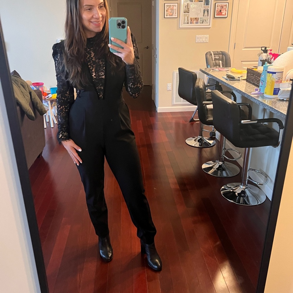 Black lace express jumpsuit